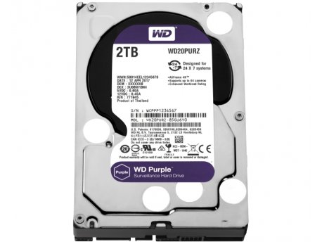 WESTERN DIGITAL 2TB 3.5 inch SATA III 64MB IntelliPower WD20PURZ Purple