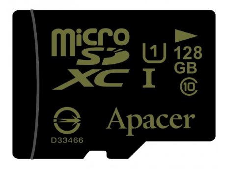 APACER UHS-I MicroSDXC 128GB class 10 + Adapter AP128GMCSX10U1-R