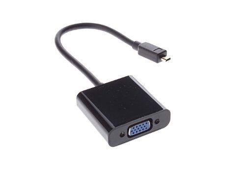 E-GREEN Adapter - konvertor Micro HDMI (M) - VGA (F) crni