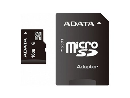 ADATA MicroSDHC 16GB class 4 + adapter AUSDH16GCL4-RA1