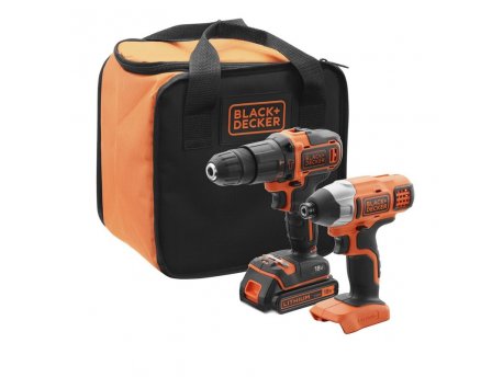 BLACK&DECKER BCK21S1S, akumulatorska bušilica i udarni odvijac + poklon torba
