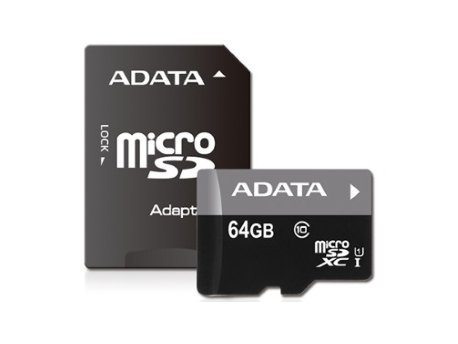 ADATA UHS-I MicroSDXC 64GB class 10 + adapter AUSDX64GUICL10-RA1