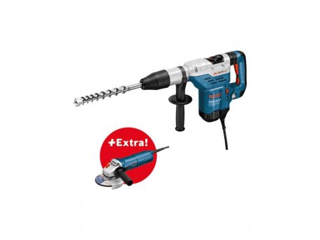 BOSCH plavi alat GBH 5-40 DCE + GWS 9-125, Profesionalni elektro-pneumatski čekić za bušenje sa SDS-max prihvatom i ugaona brusilica