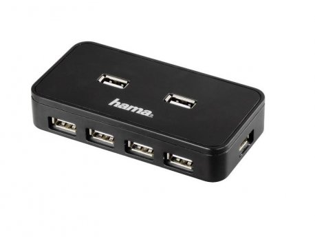 HAMA USB 2.0 razdelnik 1:7, sa napajanjem, crni (39859)