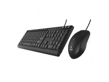 CLICK KM-L0 Tastatura i miš žičani USB, US, crni (KML0B/US)