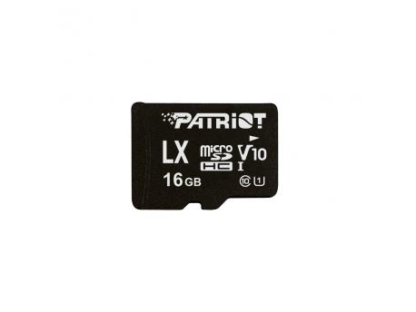 PATRIOT Micro SDHC + adapter 16GB Patriot LX Series Class V10 PSF16GLX1MCH 80MB/s