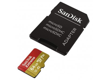 SANDISK MICRO SD 64GB SanDisk Extreme + adapter SDSQXA2-064G-GN6MA