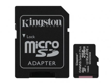 KINGSTON SDCS2/256GB/microSDXC/256GB/Class10 U3/100MB/s-85MB/s+adapter