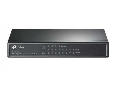 TP LINK Switch Gigabit 8x RJ45 10/100/1000Mbps Desktop metalno kuciste with 4-Port PoE (TL-SG1008P)