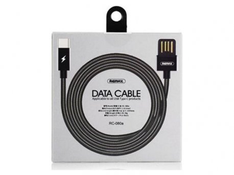 REMAX RC-080a black 1m USB Type-C metalni data kabl