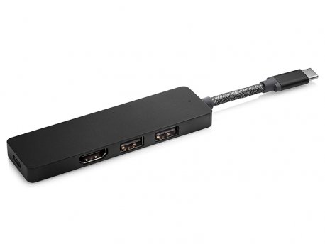 HP Dock Port Replicator (USB-C hub), 2xUSB + HDMI, all USB-C notebooks (5LX63AA)
