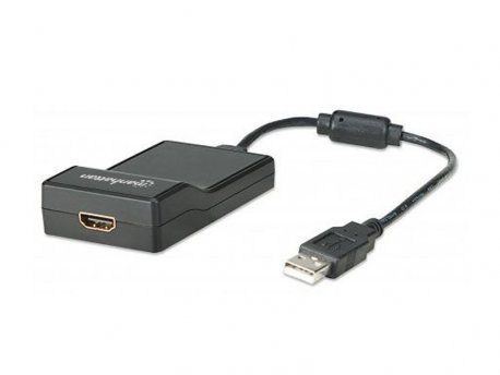 MANHATTAN Adapter USB to HDMI, USB A-muški/HDMI-ženski, crni,151061