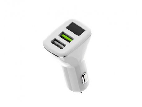 REMAX Auto Punjac QC 5a Digitalni Display 2xUSB Beli