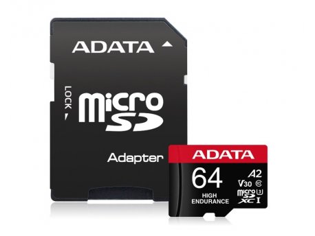 A DATA UHS-I U3 MicroSDXC 64GB V30S class 10 + adapter AUSDX64GUI3V30SHA2-RA1