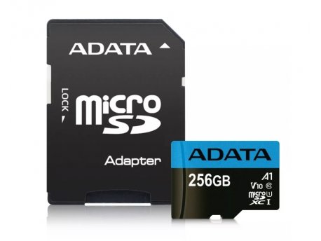 A DATA UHS-I MicroSDXC 256GB class 10 + adapter AUSDX256GUICL10A1-RA1