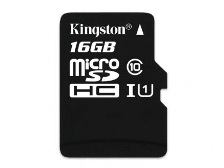 KINGSTON MicroSDHC 16GB Class 10 U1 UHS-I, 90MB/s-45MB/s, SDCIT/16GBSP