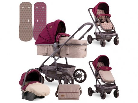LORELLI BERTONI Kolica S-500 Set Beige&Red Dots