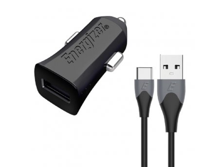 Energizer UL CAR CHARGER QC3 18W +Type C Cable BLACK