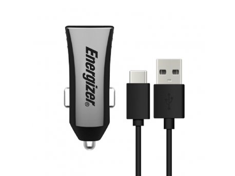 Energizer UL CAR CHARGER 3.4A 2USB BK +TYPE C2.0 Cable