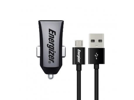 Energizer CAR CHARGER 1A  +MicroUSB Cable Black