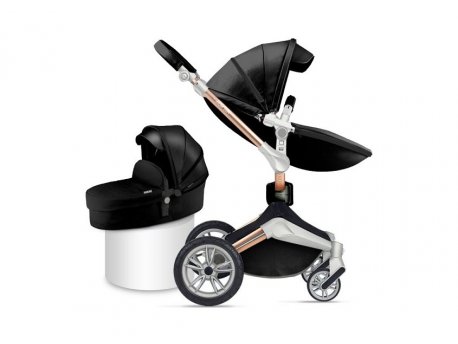HOT MOM KOLICA BLACK 2U1 (sportsko sediste+korpa)