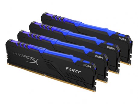 KINGSTON HyperX Fury RGB DDR4 64GB kit, (4x16GB), 2666MHz, CL16 - HX426C16FB3AK4/64