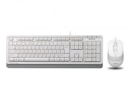 A4 TECH F1010 USB US bela tastatura + USB beli miš