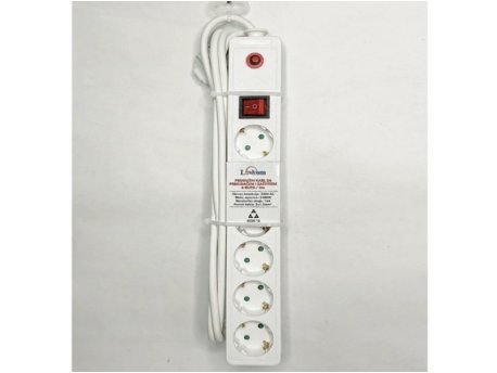 FAST ASIA Produžni kabl 6r/3m sa prekidacem i zaštitom 3x1,5mm (Linkom) - beli