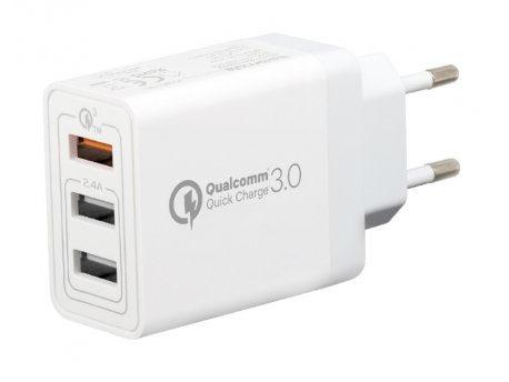 PROMATE Triport-QC punjač triple USB beli