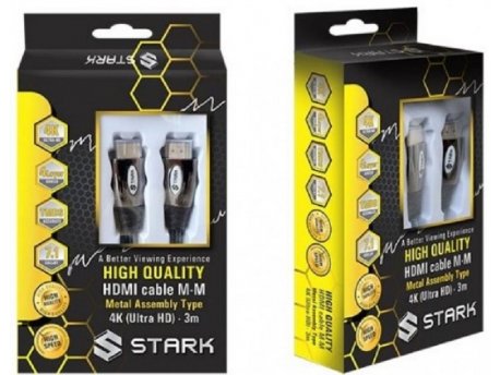 STARK HDMI M-M, pozlaćen 4K(Ultra HD), metalno kućište, podržava 3D, 3m