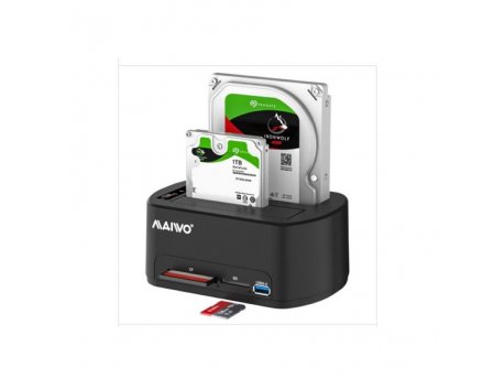 MAIWO HDD dual Docking station K3062CR USB 3.0, 2.5''/3.5''+Card reader+1xUSB3.0 HUB