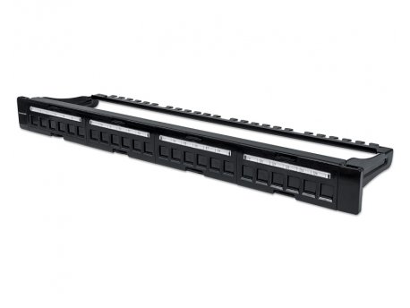 INTELLINET Patch Panel 19'' blank 24-Port 1U with cable managment crni
