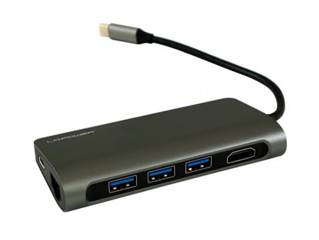 LC POWER USB HUB, Type C, LC-HUB-C-MULTI-3, 1xHDMI 3port