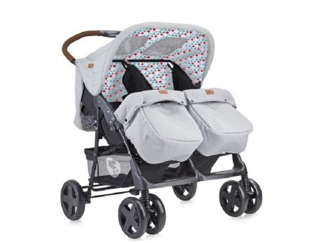 LORELLI BERTONI KOLICA TWIN GREY&BLACK CROSS (2020) + TORBA