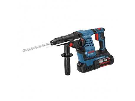 BOSCH plavi alat GBH 36 V-LI Plus akumulatorski elektro-pneumatski čekić / bušilica sa 2x4,0 Ah Li-Ion baterijama u koferu