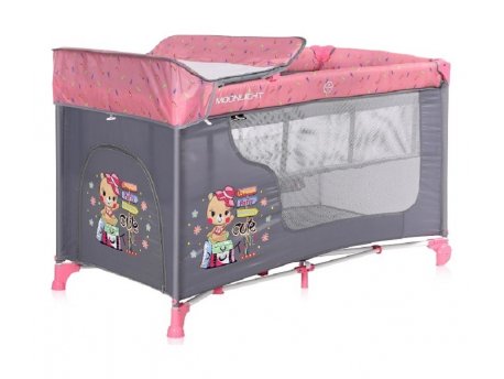 LORELLI BERTONI PRENOSIVI KREVETAC MOONLIGHT 2 NIVOA - PINK TRAVELLING