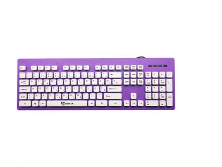 S BOX Žična tastatura K-16U (Ljubičasta/Bela)