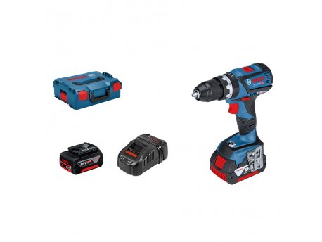 BOSCH plavi alat GSB 18V-60 C Akumulatorska vibraciona bušilica - odvrtač 2x5,0Ah; L-Boxx (06019G2100)