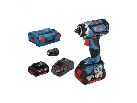 BOSCH plavi alat GSR 18V-60FC F akumulatorska bušilica/odvrtač sa izmenljivim glavama; 2x5,0Ah u L-Boxx (06019G7101)