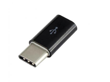 S BOX Adapter Micro USB F- Type C M, crni