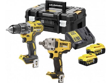 DeWALT DCK2077P2T, aku bušilica DCD791 + aku udarni odvrtač DCF894 , 18V 2x5.0Ah Set akumulatorskog alata