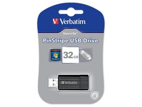 VERBATIM 32GB PINSTRIPE BLACK 49064