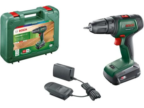 BOSCH zeleni alat Universal Drill 18 Akumulatorska bušilica 1 x 1,5 Ah + AL 1810 CV u koferu