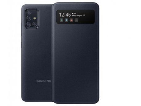 SAMSUNG A51 futrola sa preklopom i prozorom CRNA