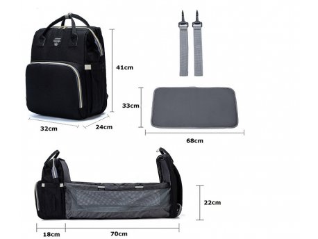 BBO TORBA ZA MAME BT023  Sport Mama Bag - BLACK
