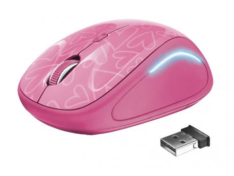 TRUST YVI FX WIRELESS MOUSE PINK (22336)