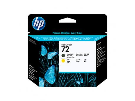 HP PRINTHEAD (C9384A) MATTE BLACK & YELLOW (no.72)