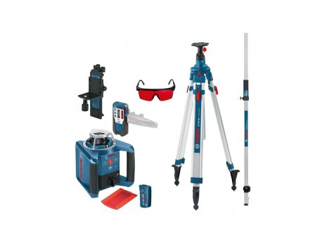 BOSCH plavi alat GRL 300 HVG rotacioni laser sa zelenim linijama + BT 300 HD stativ + GR 240 merna letva