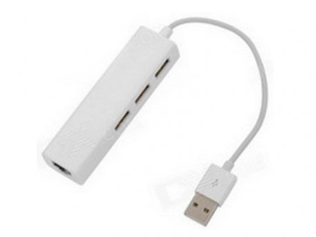 FAST ASIA USB 2.0 - HUB 3port + RJ45 (ž) beli