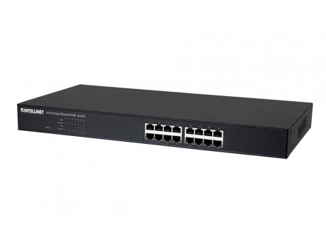 INTELLINET Switch 16-Port 100Mb PoE+58 W 8 PoE port 560771